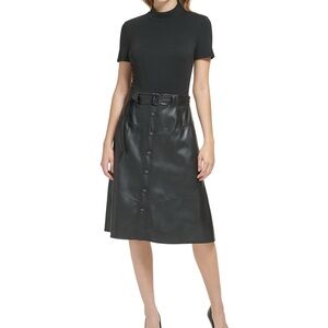 Karl Lagerfeld Paris - Black Midi Skirt with Belt -